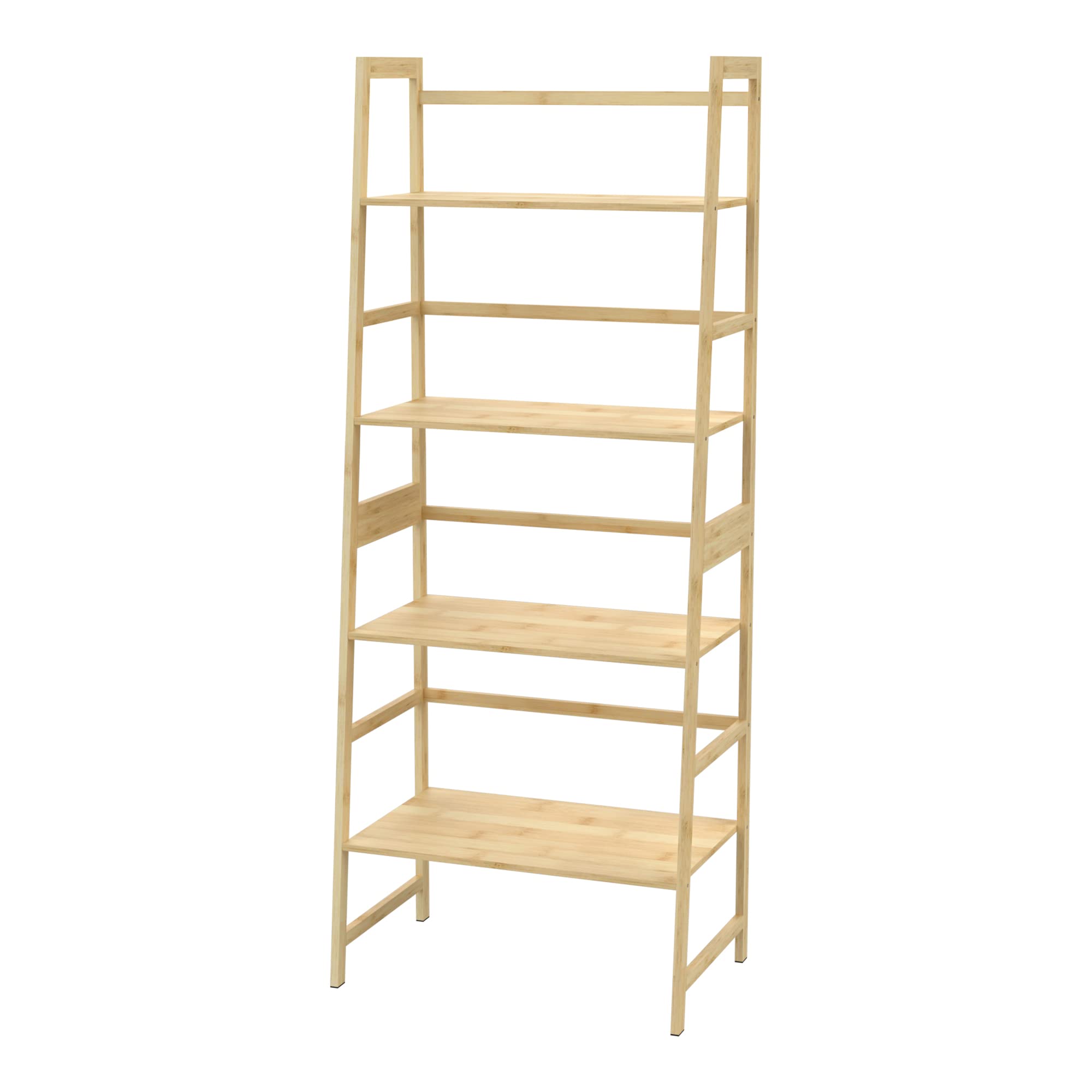 WTZ Bookshelf Book Shelf, Bookcase Storage Shelves Book case, Ladder Shelf for Bedroom, Living Room, Office MC-801(Natural)