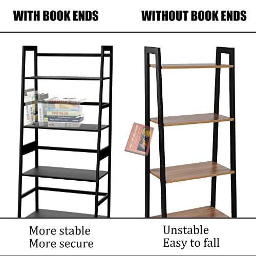 WTZ Bookshelf Book Shelf, Bookcase Storage Shelves Book case, Ladder Shelf for Bedroom, Living Room, Office MC-801(Black)