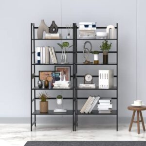 WTZ Bookshelf Book Shelf, Bookcase Storage Shelves Book case, Ladder Shelf for Bedroom, Living Room, Office MC-801(Black)