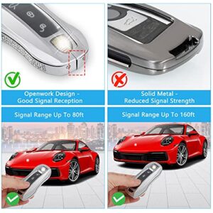 1797 for Porsche Key Fob Cover 911 Panamera Cayenne Keychain Bling Accessories Women Men Car Remote Case Shell Zinc Alloy Silver