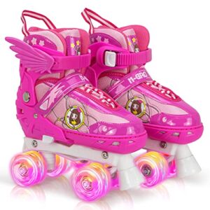 M-GRO Adjustable Skates for Kids, 8-Wheeled Skates for Kids,rollerskates Girl and Boys，Adjustable Size Suitable for Indoor and Outdoor use