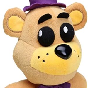 DOGIACO Golden Freddy Purple Hat 7'' Stuffed Animal with Keychain (in Stock US) Toy Golden Fazbear Plushie Soft/Fazbear Collectible Figure/F-N-A-F Nightmare/Freddy Plush Toys