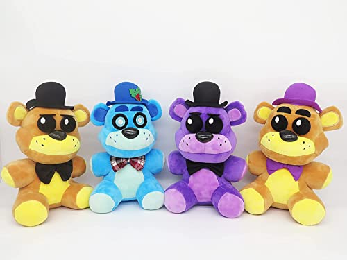 DOGIACO Golden Freddy Purple Hat 7'' Stuffed Animal with Keychain (in Stock US) Toy Golden Fazbear Plushie Soft/Fazbear Collectible Figure/F-N-A-F Nightmare/Freddy Plush Toys