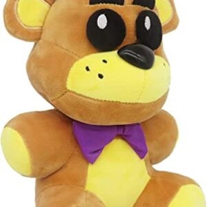 DOGIACO Golden Freddy Purple Hat 7'' Stuffed Animal with Keychain (in Stock US) Toy Golden Fazbear Plushie Soft/Fazbear Collectible Figure/F-N-A-F Nightmare/Freddy Plush Toys