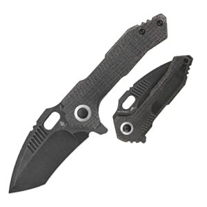 kizer mini paragon 3.43 inches folding knife 154cm steel pocket knife black micarta handle outdoor tools v4600c2