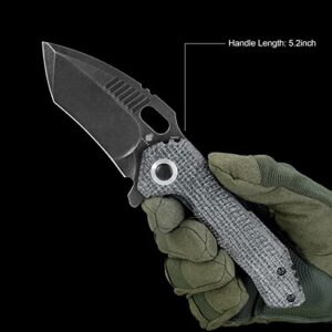 Kizer Mini Paragon 3.43 Inches Folding Knife 154CM Steel Pocket Knife Black Micarta Handle Outdoor Tools V4600C2
