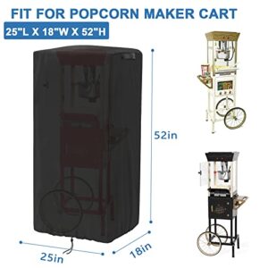 Rilime Popcorn Cart Cover - Waterproof 420D Popcorn Machine Cart Cover,Dustproof Popcorn Maker Cart Cover for Nostalgia With 2 Windproof Buckles & Adjustable Drawstring