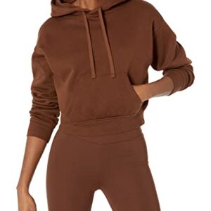 Amazon Essentials Women's Crop Hoodie Sweatshirt (Available in Plus Size), Deep Brown, Medium