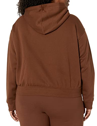 Amazon Essentials Women's Crop Hoodie Sweatshirt (Available in Plus Size), Deep Brown, Medium