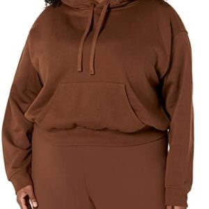 Amazon Essentials Women's Crop Hoodie Sweatshirt (Available in Plus Size), Deep Brown, Medium