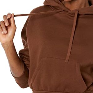 Amazon Essentials Women's Crop Hoodie Sweatshirt (Available in Plus Size), Deep Brown, Medium