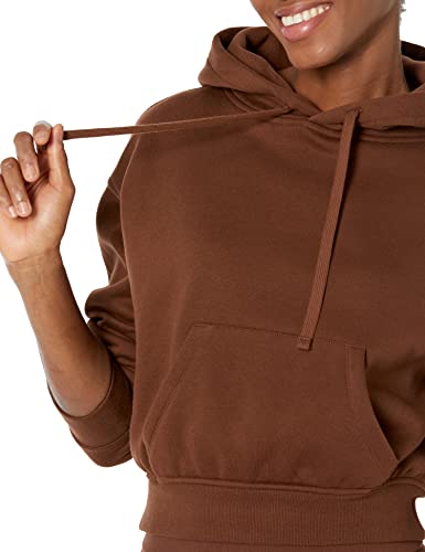 Amazon Essentials Women's Crop Hoodie Sweatshirt (Available in Plus Size), Deep Brown, Medium