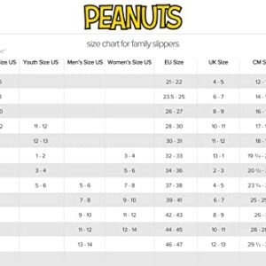 Peanuts Family Slippers, Mismatch Holiday Scuff Snoopy & Woodstock, Blue
