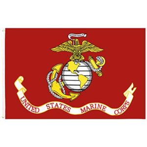 shinypro united states marine corps (usmc) flag - 3 x 5 feet - printed vivid color quality polyester flag indoor outdoor