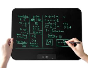 huge lcd writing tablet 4 adult & kid, 22 inch standalone bulletin & message board 4 business & home, rechargeable electronic doodle & drawing pad with 2 pens, learning toy, holiday or birthday gift