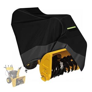 zuyiyi snow blower cover heavy duty 420d polyester snow thrower cover, universal size for most electric two stage snow blowers waterproof uv protection windproof for outside 47" l x 32" w x 40" h