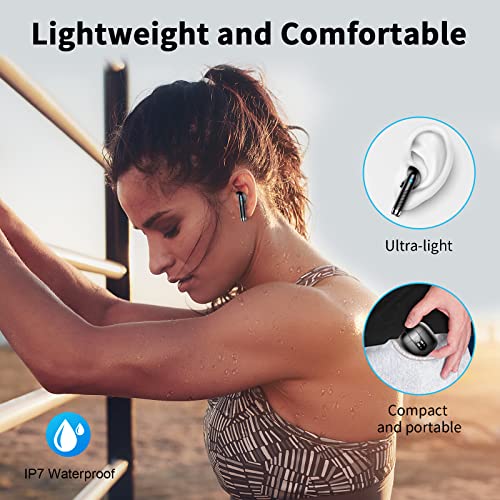 Wireless Earbuds Bluetooth 5.3 Headphones 56H Playtime Bluetooth Earbuds with LED Display Charging Case Deep Bass Noise Cancelling Ear buds With ENC Mic Earphones in Ear IP7 Waterproof for Android iOS