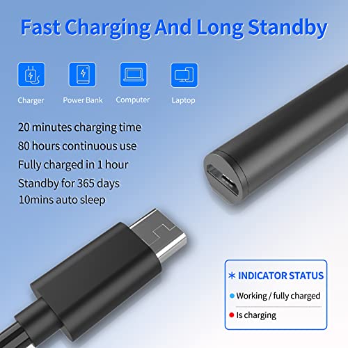 Stylus Pen for ASUS Transformer/Mini/ASUS Zenbook Flip/Pro/ASUS Vivobook Flip/Pro/Duo/ASUS Notebook, Rechargeable MPP 2.0 Tilt Active Pen with 4096 Pressure Sensitivity, Palm Rejection, Black