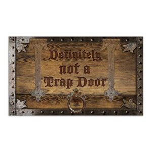 kiyiyzer definitely not a trap door door mat funny entrance welcome outdoor indoor mats home decor housewarming gift 17 x 30 inches