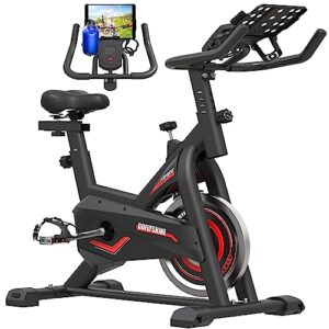 goflyshine exercise bikes stationary,exercise bike for home indoor cycling bike for home cardio gym,workout bike with ipad mount & lcd monitor,silent belt drive