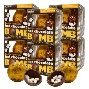 double hot chocolate hot chocolate melting balls pack of 6 with mini marshmallows inside, 1.6 ounce
