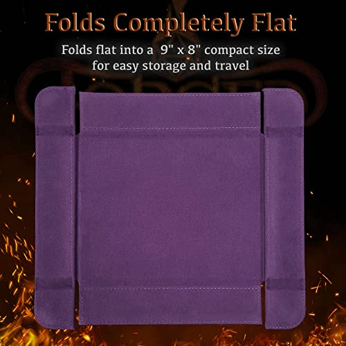 Forged Dice Co. 6 Inch Magnetic Folding Dice Tray - Portable Folding Dice Rolling Tray for use as DND Dice Tray D&D Dice Tray or Dice Game - Quiets Rolling Metal Dice and Folds Flat - Purple