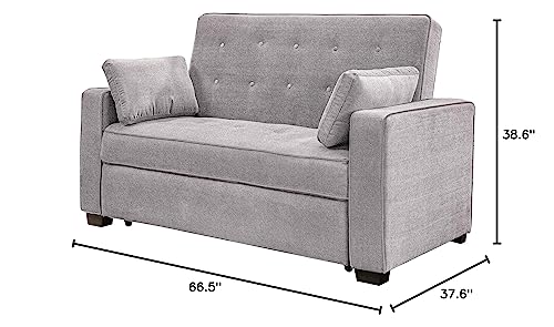 Serta Convertible Sofa, Light Grey