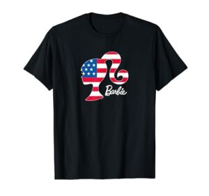 barbie - barbie logo usa flag t-shirt