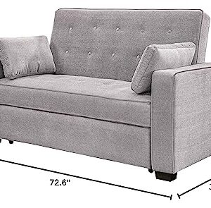 Serta Convertible Sofa, Light Grey