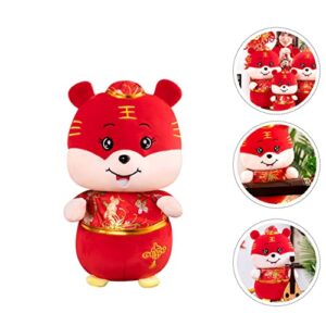 Cabilock 2pcs Suit Toy: Goodie Animal with Decorative Adorable Zodiac Festival Year New for Kids Bedroom Toy Bag Plush of Fluffy Ornament Decoration Doll Design Blessing Decor