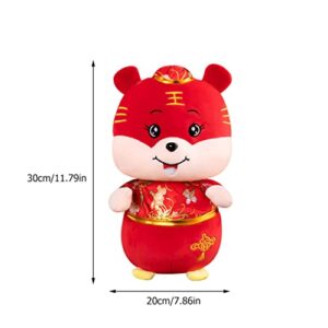 Cabilock 2pcs Suit Toy: Goodie Animal with Decorative Adorable Zodiac Festival Year New for Kids Bedroom Toy Bag Plush of Fluffy Ornament Decoration Doll Design Blessing Decor