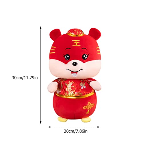 Cabilock 2pcs Suit Toy: Goodie Animal with Decorative Adorable Zodiac Festival Year New for Kids Bedroom Toy Bag Plush of Fluffy Ornament Decoration Doll Design Blessing Decor