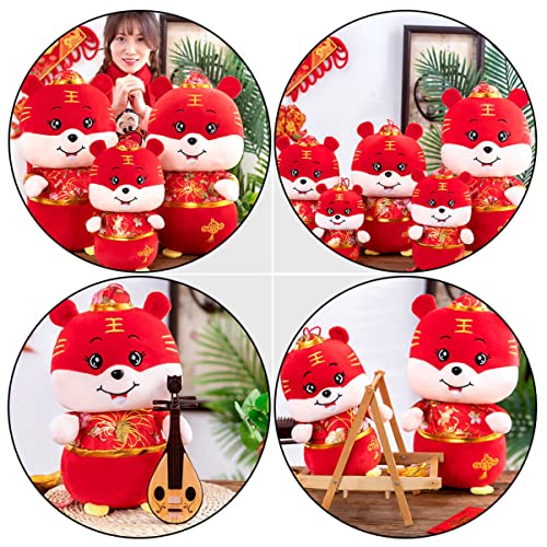 Cabilock 2pcs Suit Toy: Goodie Animal with Decorative Adorable Zodiac Festival Year New for Kids Bedroom Toy Bag Plush of Fluffy Ornament Decoration Doll Design Blessing Decor