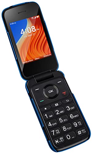 Case for Alcatel TCL Flip 2 Phone (2022), NakedcellPhone [Grid Texture] Slim Hard Shell Protector Cover for T408DL / TFALT408DCP - Cobalt Blue