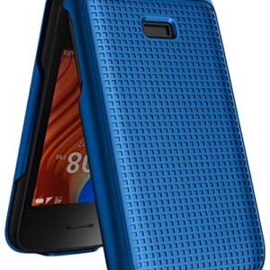 Case for Alcatel TCL Flip 2 Phone (2022), NakedcellPhone [Grid Texture] Slim Hard Shell Protector Cover for T408DL / TFALT408DCP - Cobalt Blue