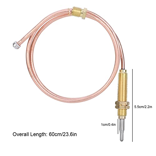 Jerliflyer Thermocouple Gas, M8 Thread Heating Gas Burner Thermocouple Probe 600mm High Speed Metal Portable Thermocouple Gas for Fireplace BBQ Grill