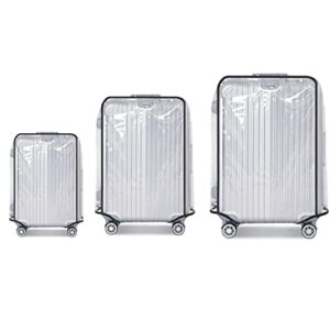 klmsscxy 3 pieces clear luggage cover suitcase cover luggage protector suitcase cover for luggage set of 3 luggage covers for suitcase (20-24-28inch)