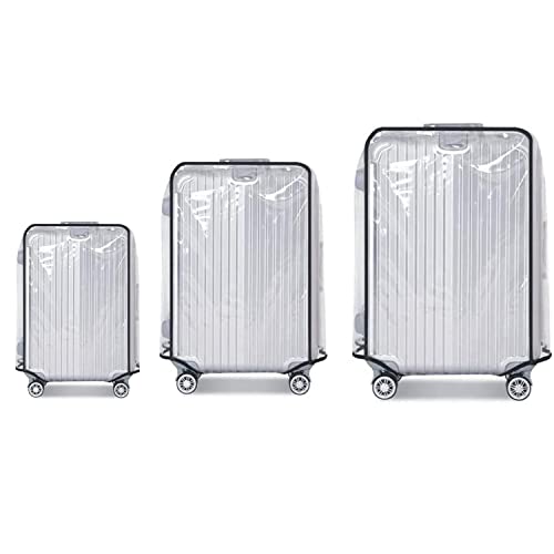 Klmsscxy 3 Pieces Clear Luggage Cover Suitcase Cover Luggage Protector Suitcase Cover for Luggage Set of 3 Luggage Covers for Suitcase (20-24-28Inch)