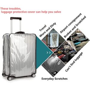 Klmsscxy 3 Pieces Clear Luggage Cover Suitcase Cover Luggage Protector Suitcase Cover for Luggage Set of 3 Luggage Covers for Suitcase (20-24-28Inch)