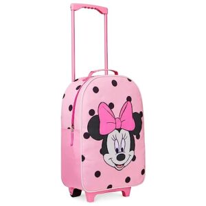 disney stitch kids suitcase for girls foldable trolley hand luggage bag carry on minnie mouse travel bag with wheels cabin bag wheeled bag with handle frozen trolley suitcase girls (pink minnie)