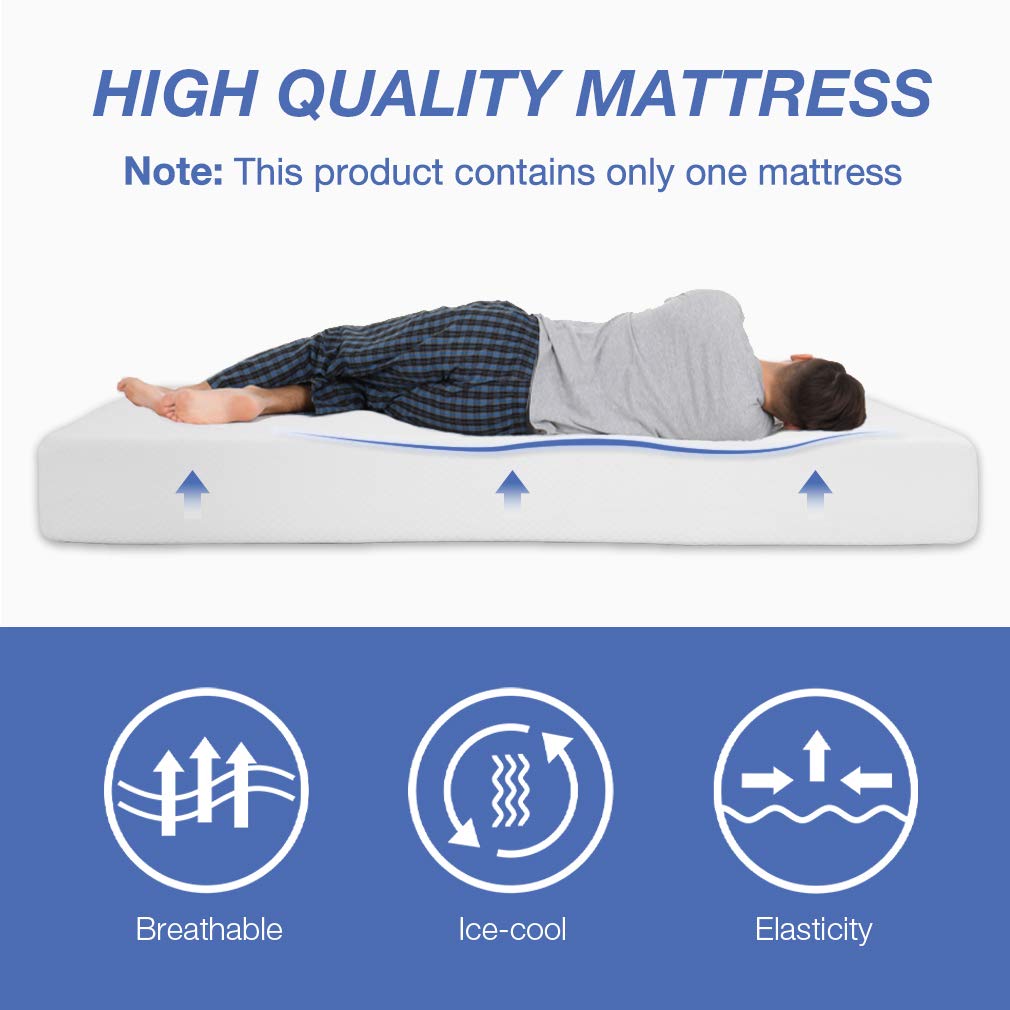 6/8/10/12 inch Gel Memory Foam Mattress for Cool Sleep & Pressure Relief, Medium Firm Mattresses CertiPUR-US Certified/Bed-in-a-Box/Pressure Relieving (8 in, Queen)