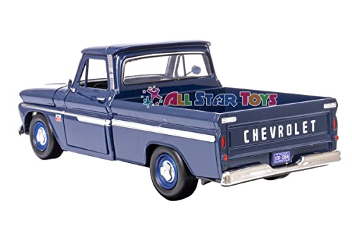 1966 Chevy C10 Fleetside Pickup Truck, Dark Blue - Motormax 73355 - 1/24 Scale Diecast Model Toy Car, unisex-children