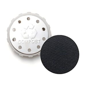 stainless steel compost lid with 4 charcoal filters for wide mouth mason jars,