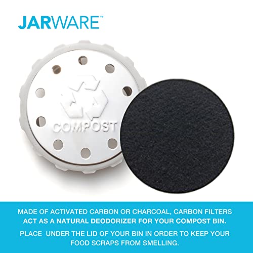 Stainless Steel Compost Lid with 4 Charcoal Filters for Wide Mouth Mason Jars,