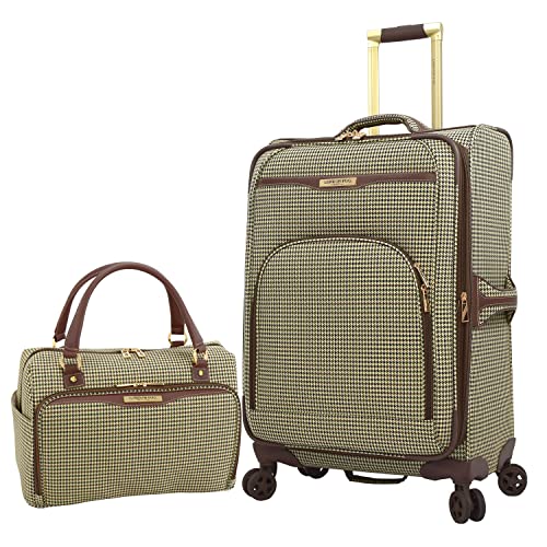 London Fog Oxford III 2 Piece Set (Cabin Bag and 25" Spinner), Olive