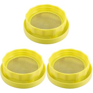 upkoch 3pairs germination salad alfalfa, yellow practical grow jars stand maker screen legs sprouting bean lids water sprout stainless screens tray steel seeds plastic mung tool kit