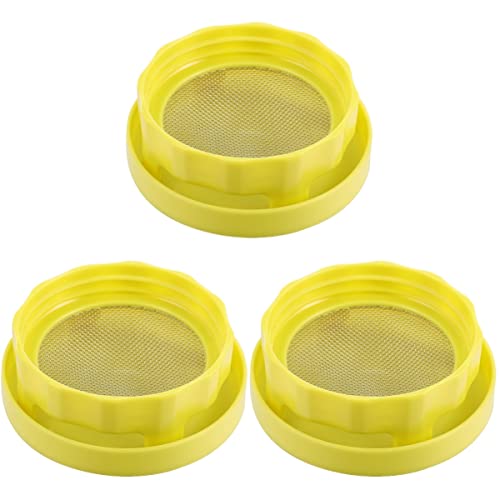 UPKOCH 3pairs Germination Salad Alfalfa, Yellow Practical Grow Jars Stand Maker Screen Legs Sprouting Bean Lids Water Sprout Stainless Screens Tray Steel Seeds Plastic Mung Tool Kit