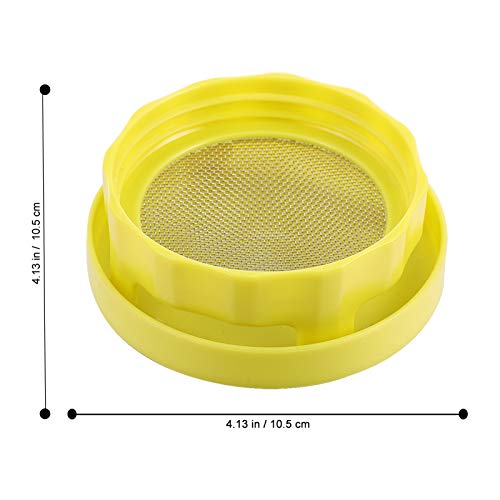 UPKOCH 3pairs Germination Salad Alfalfa, Yellow Practical Grow Jars Stand Maker Screen Legs Sprouting Bean Lids Water Sprout Stainless Screens Tray Steel Seeds Plastic Mung Tool Kit