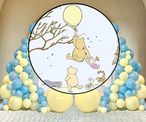 stk winnie the pooh balloon arch classic teddy bear boys 1st first birthday party baby shower decorations kit pastel yellow and dusty blue balloons for boy garland vintage globos para winne props kits