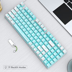 E-YOOSO Mechanical Keyboard, Wired Compact Computer Keyboard, Backlit Gaming Keyboard 94 Keys with Arrow Keys & Numpad for PC/Mac Gamer, Typist, Linear Red Switch